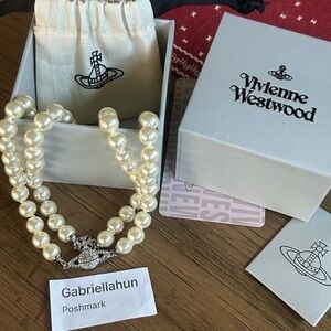 Vivienne Westwood Graziella Magnetic 2 Row Pearl Necklace